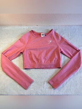 Gymshark Dusty Rose Seamless Cropped Long Sleeve Top